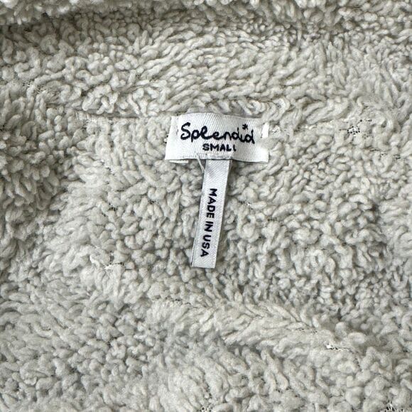 Splendid Crop Jacket Zip Front Jersey Knit Fleece Dark Gray S bv - Picture 6 of 8